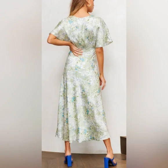 Hello Molly MUCH BETTER MIDI DRESS GREEN,Size S - Picture 3 of 4